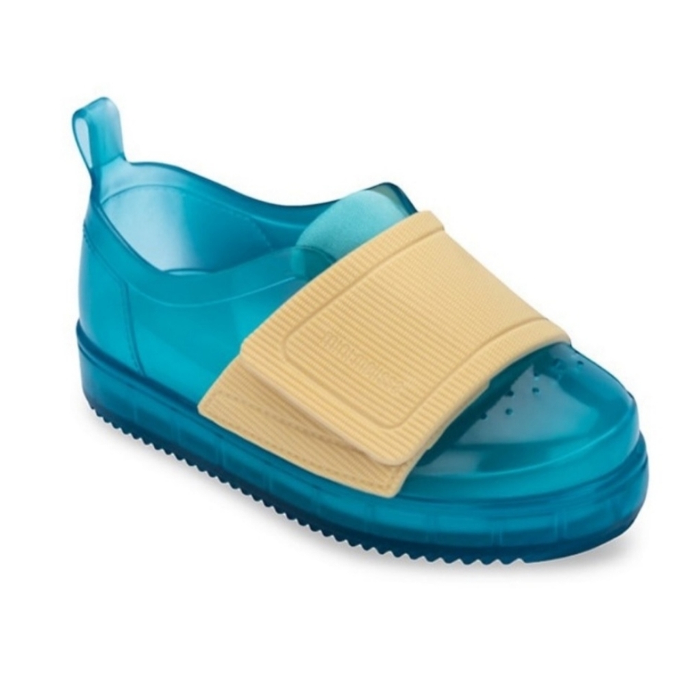 Mini Melissa Jelly Pop Sneakers. Blue/Gold